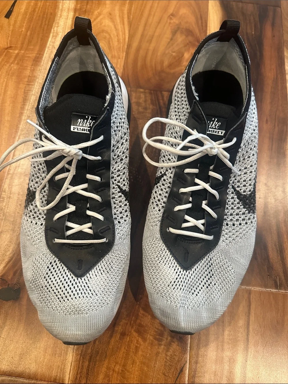 Nike Air Max Flyknit Racer Men's Running Shoes - White/Black